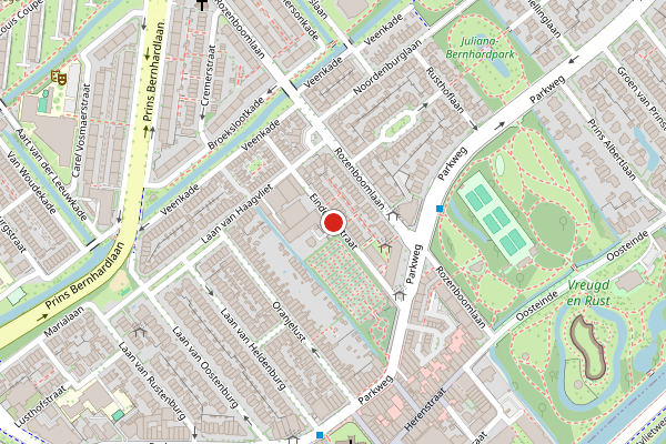 Brandweer-melding op Einddorpstraat, Voorburg op 18 juni, kaart-overzicht