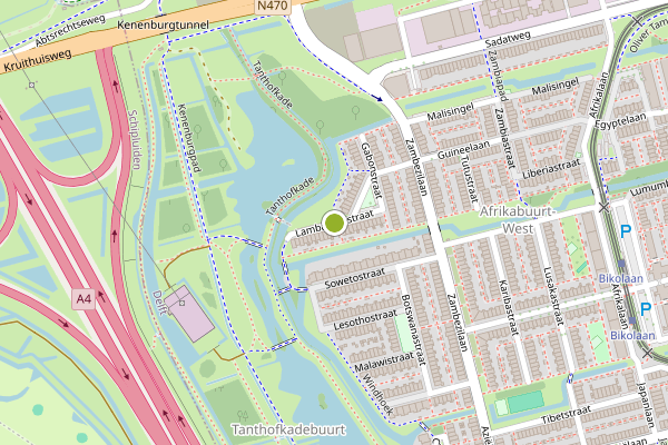 Ambulance-melding op Lambarenestraat, Delft op 18 juni, kaart-overzicht
