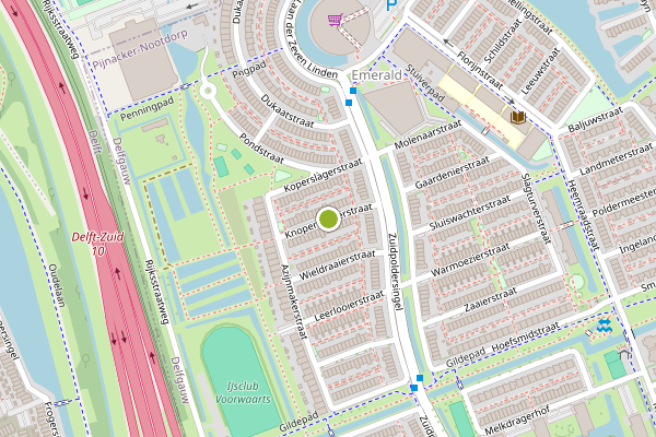 Ambulance-melding op Knopenmakerstraat, Delfgauw op 19 juni, kaart-overzicht