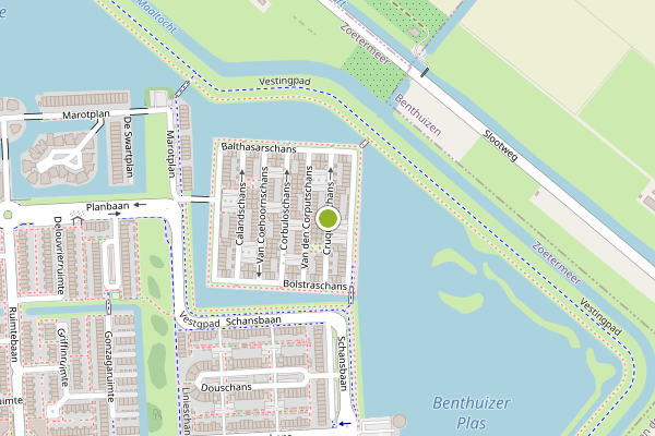 Ambulance-melding op Cruquiusschans, Zoetermeer op 18 juni, kaart-overzicht