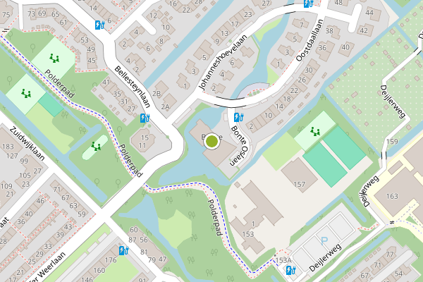 Ambulance-melding op Bonte Oslaan, Wassenaar op 18 juni, kaart-overzicht