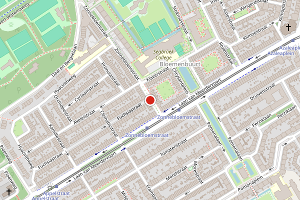Brandweer-melding op Zonnebloemstraat, Den Haag op 20 juni, kaart-overzicht