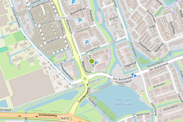 Ambulance-melding op Fresiatuin, Pijnacker op 20 juni, kaart-overzicht