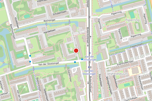 Brandweer-melding op Handellaan, Delft op 19 juni, kaart-overzicht