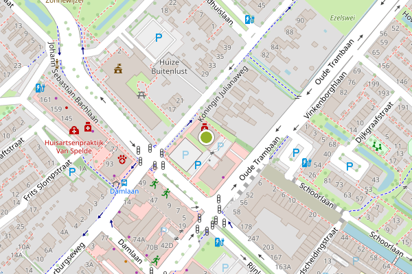 Ambulance-melding op Koningin Julianaweg, Leidschendam op 5 mei, kaart-overzicht