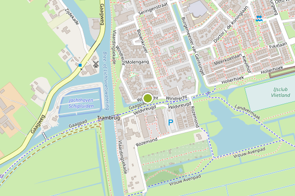 Ambulance-melding op Windrecht, Schipluiden op 5 mei, kaart-overzicht