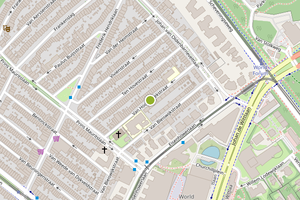 Ambulance-melding op Van Hoornbeekstraat, Den Haag op 20 juni, kaart-overzicht