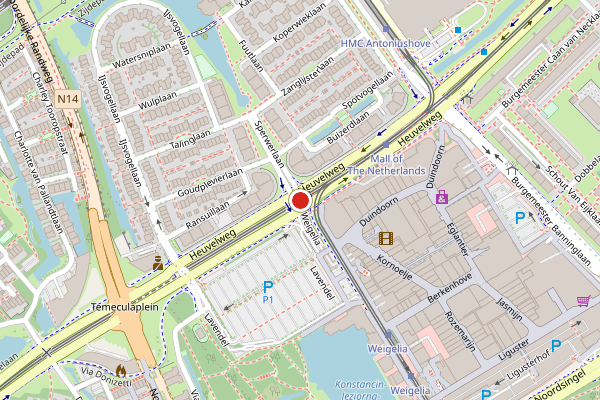 Brandweer-melding op Weigelia, Leidschendam op 20 juni, kaart-overzicht