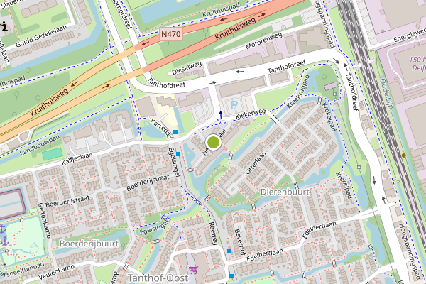 Ambulance-melding op Wezelstraat, Delft op 20 juni, kaart-overzicht