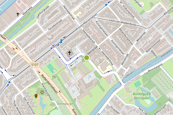 Ambulance-melding op Fonteynenburghlaan, Voorburg op 21 juni, kaart-overzicht