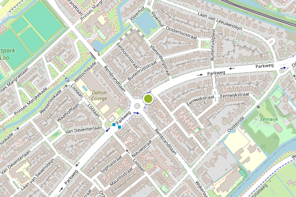 Ambulance-melding op Parkweg, Voorburg op 20 juni, kaart-overzicht