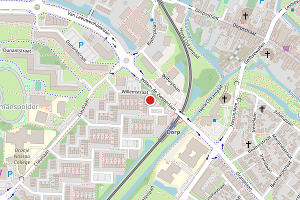 Brandweer-melding op Willemstraat, Zoetermeer op 20 juni, kaart-overzicht
