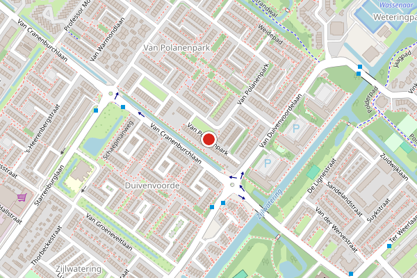 Brandweer-melding op Van Polanenpark, Wassenaar op 20 juni, kaart-overzicht