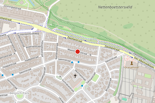 Brandweer-melding op Maastrichtsestraat, Den Haag op 21 juni, kaart-overzicht