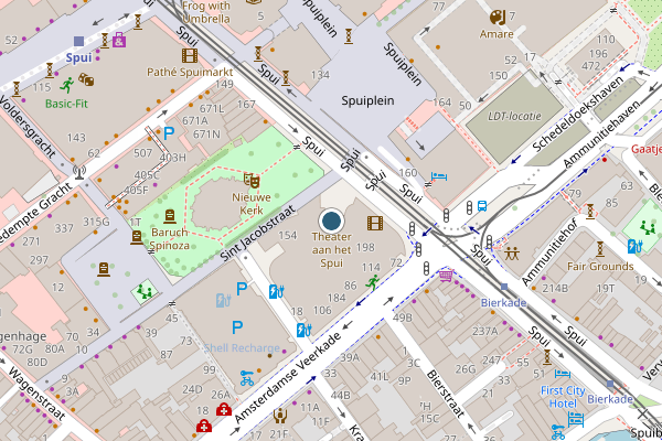 Politie-melding op Spui, Den Haag op 21 juni, kaart-overzicht