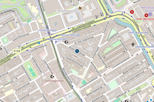 Politie-melding op Rozenburgstraat, Den Haag op 21 juni, kaart-overzicht