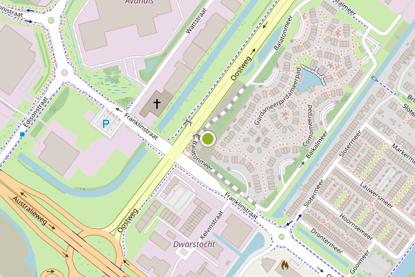 Ambulance-melding op Gardameerpad, Zoetermeer op 22 juni, kaart-overzicht