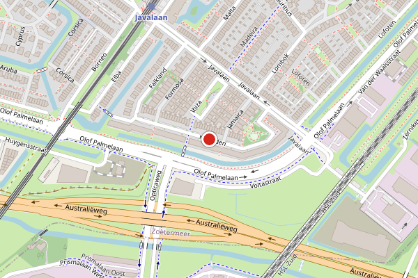 Brandweer-melding op Hebriden, Zoetermeer op 21 juni, kaart-overzicht