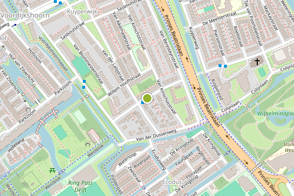 Ambulance-melding op Van Almondestraat, Delft op 21 juni, kaart-overzicht