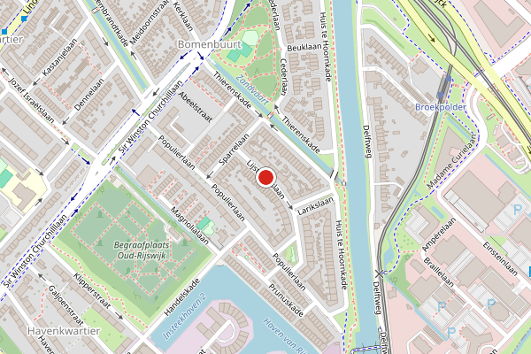 Brandweer-melding op Lijsterbeslaan, Rijswijk op 22 juni, kaart-overzicht
