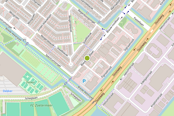 Ambulance-melding op Blauw-roodlaan, Zoetermeer op 22 juni, kaart-overzicht