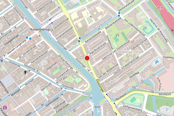 Brandweer-melding op Stalpaert van der Wieleweg, Delft op 22 juni, kaart-overzicht