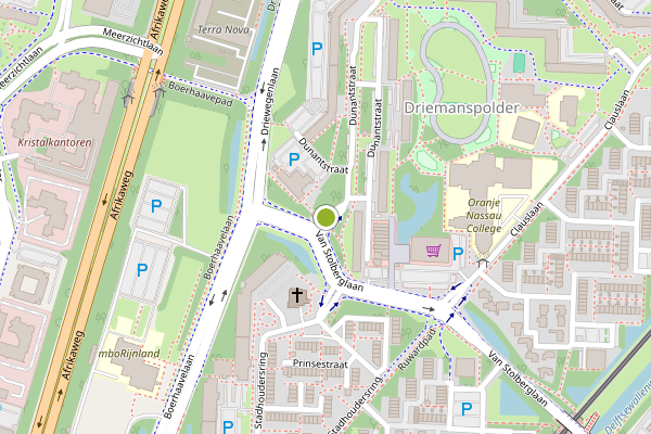 Ambulance-melding op Dunantstraat, Zoetermeer op 6 mei, kaart-overzicht