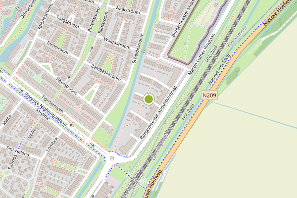Ambulance-melding op Burg Augustijnstraat, Zoetermeer op 6 mei, kaart-overzicht