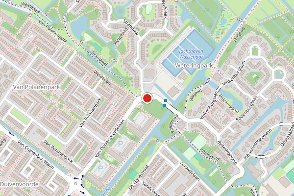 Brandweer-melding op Van Duivenvoordelaan, Wassenaar op 5 mei, kaart-overzicht