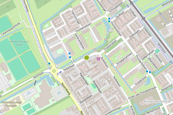 Ambulance-melding op Nobellaan, Pijnacker op 6 mei, kaart-overzicht
