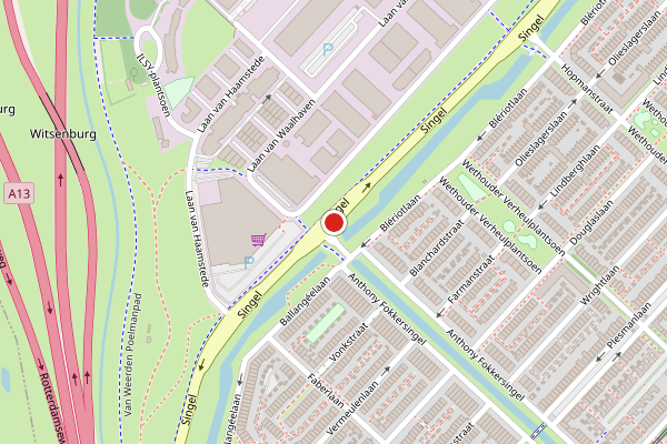 Brandweer-melding op Singel, Den Haag op 22 juni, kaart-overzicht