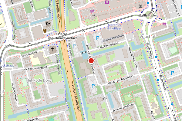 Brandweer-melding op Aart van der Leeuwlaan, Delft op 6 mei, kaart-overzicht