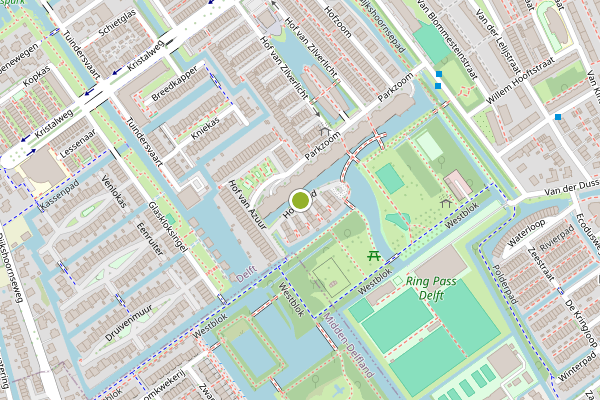 Ambulance-melding op Hofeiland, Delft op 6 mei, kaart-overzicht
