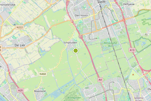 Ambulance-melding op Harnaschpolder Vrij-Harnasch, Den Hoorn ZH op 6 mei, kaart-overzicht