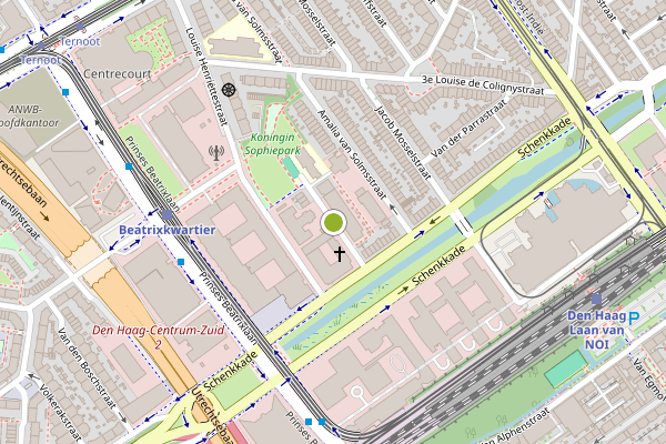 Ambulance-melding op Koningin Sophiestraat, Den Haag op 23 juni, kaart-overzicht