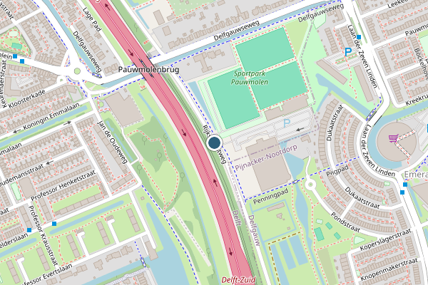 Politie-melding op Rijksstraatweg, Delft op 23 juni, kaart-overzicht