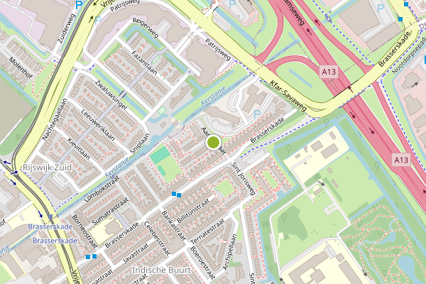 Ambulance-melding op Aaraustraat, Delft op 23 juni, kaart-overzicht