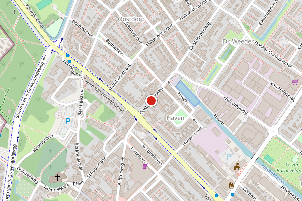 Brandweer-melding op Oostdorperweg, Wassenaar op 23 juni, kaart-overzicht