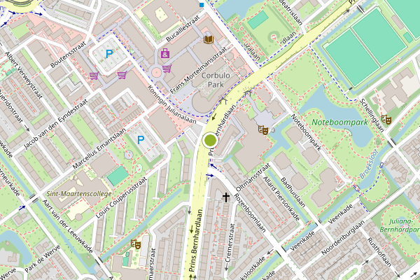 Ambulance-melding op Prins Bernhardlaan, Voorburg op 23 juni, kaart-overzicht