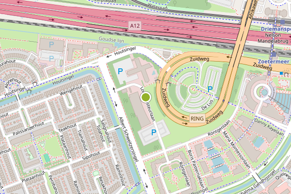 Ambulance-melding op Louis Pasteurlaan, Zoetermeer op 23 juni, kaart-overzicht
