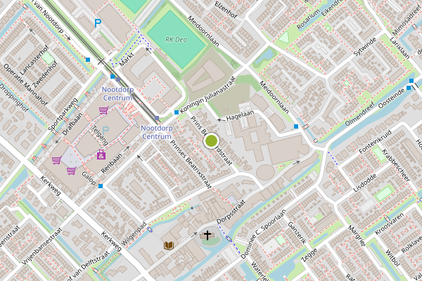 Ambulance-melding op Prins Bernhardstraat, Nootdorp op 23 juni, kaart-overzicht