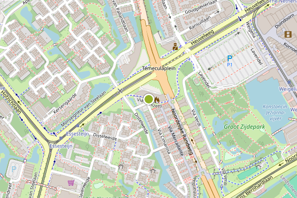 Ambulance-melding op Via Donizetti, Voorburg op 23 juni, kaart-overzicht
