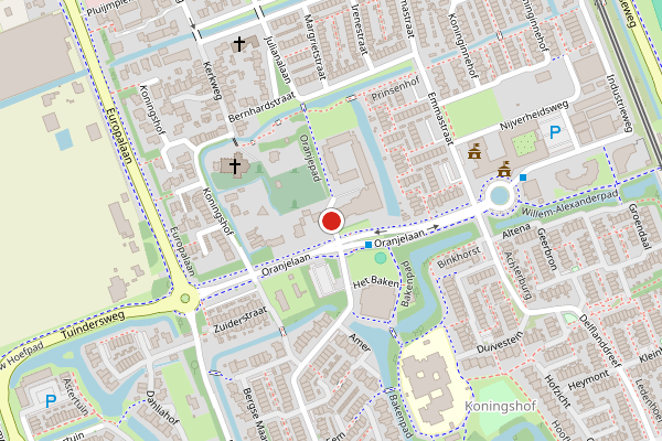 Brandweer-melding op Oranjehof, Pijnacker op 24 juni, kaart-overzicht