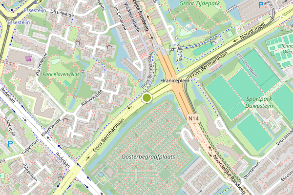 Ambulance-melding op Prins Bernhardlaan, Voorburg op 24 juni, kaart-overzicht