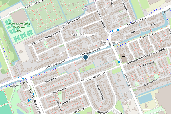 Politie-melding op Delftsestraatweg, Delfgauw op 24 juni, kaart-overzicht