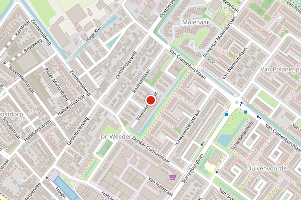 Brandweer-melding op Eikensteinstraat, Wassenaar op 24 juni, kaart-overzicht