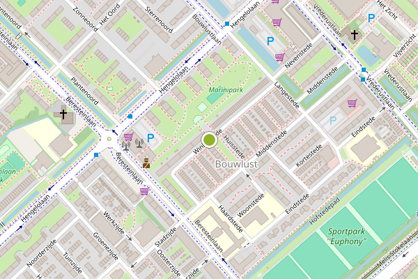 Ambulance-melding op Winkelstede, Den Haag op 24 juni, kaart-overzicht