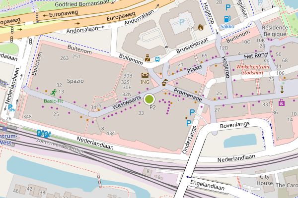 Ambulance-melding op Westwaarts, Zoetermeer op 24 juni, kaart-overzicht