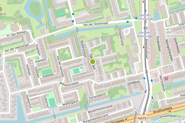 Ambulance-melding op Gebbenlaan, Delft op 24 juni, kaart-overzicht