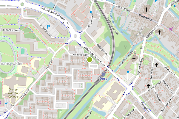 Ambulance-melding op Willemstraat, Zoetermeer op 24 juni, kaart-overzicht